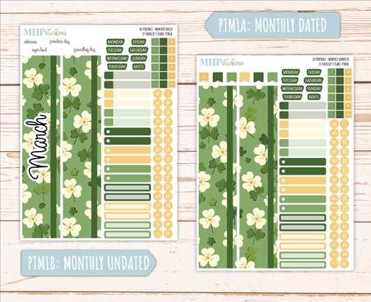 MARCH 2025 Stickers for The Scout Laurel Denise Planner (formerly Portrait Planner). "St Patrick's Flare" || PTSPF