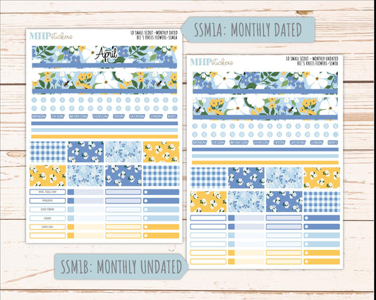 APRIL 2026 Stickers for the Small Scout Planner. For Laurel Denise Planners. "Bee's Knees Flowers" ||SS
