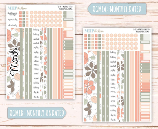 MARCH 2025 Stickers for Large size Horizontal & Vertical Laurel Denise Planner. (Formerly Original or Standar Size) "Hello Spring" || OGHS