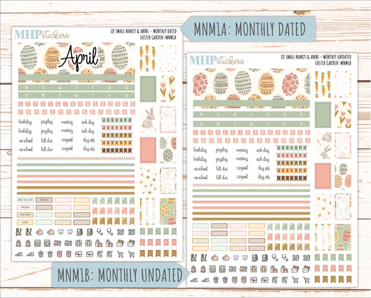 APRIL 2026 Stickers for Small Nancy & Anne Laurel Denise Planners. (Formerly Mini Planner) "Easter Garden" || MN