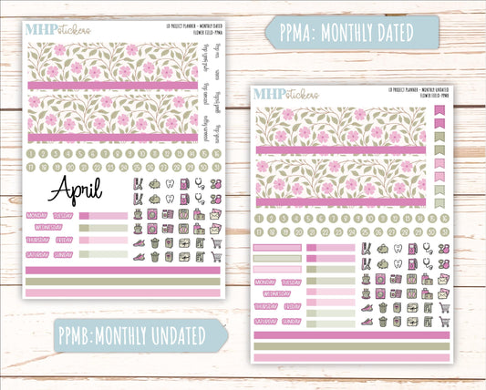 APRIL Stickers for The Rose Large Laurel Denise Planner (Formerly Project Planner) "Flower Field" || PPFF
