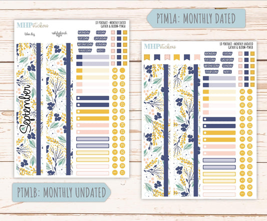SEPTEMBER 2025 Stickers for The Scout Laurel Denise Planner (formerly Portrait Planner). "Gather and Bloom" || PT