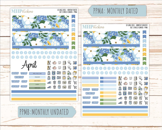 APRIL 2026 Stickers for the Large Rose Planner (Formerly Project Planner). Laurel Denise. "Bee's Knees Flowers" || PP