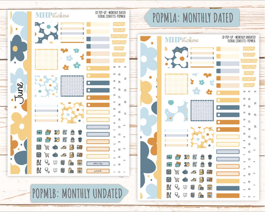 June 2025 Stickers for The Jo Laurel Denise Planner (Formerly Pop-Up Planner) "Floral Confetti" || POPFC