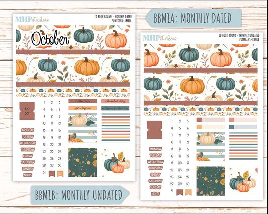 OCTOBER 2025 Stickers for The Mae & The Kristy Laurel Denise Planners ( Formerly Book Bound Planner) "Pumpkins" || BB