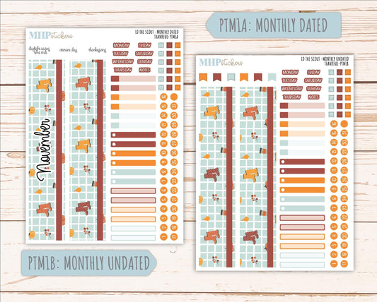 NOVEMBER 2025 Stickers for The Scout Laurel Denise Planner (formerly Portrait Planner). "Thankful" || PT