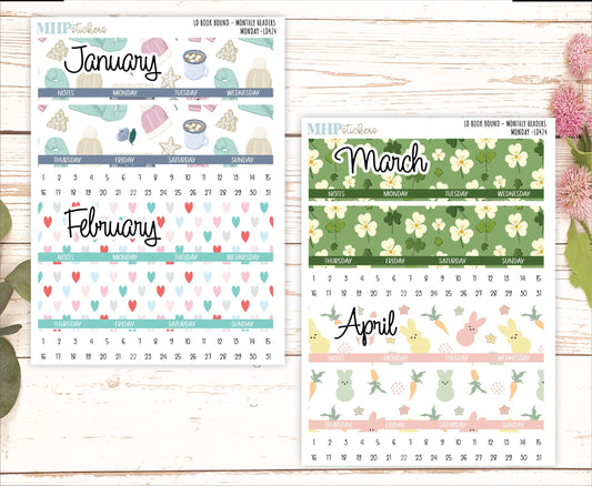 2025 Monthly Headers Set for Laurel Denise Book Bound Planner (Amanda's Collab) || LD424