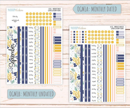 SEPTEMBER 2025 Stickers for Large size Horizontal & Vertical Laurel Denise Planners. (Formerly Original Size) "Gather and Bloom" || OG