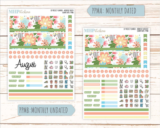 AUGUST Stickers for the large Laurel Denise Rose Planner (Formerly Project Planner) "Sunny Days" |PPSD