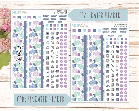 JANUARY 2026 Stickers for The Carmen Laurel Denise Planner (Simply Month Planner). "It's Cold Outside" || C