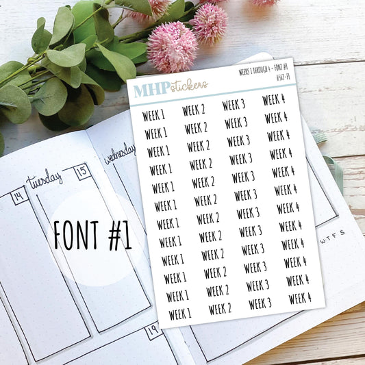 Script WEEKS 1-4 Sticker || H462