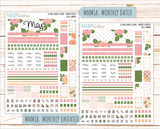 MAY 2026 Stickers for Small Nancy & Anne Laurel Denise Planners "Roses" || MN