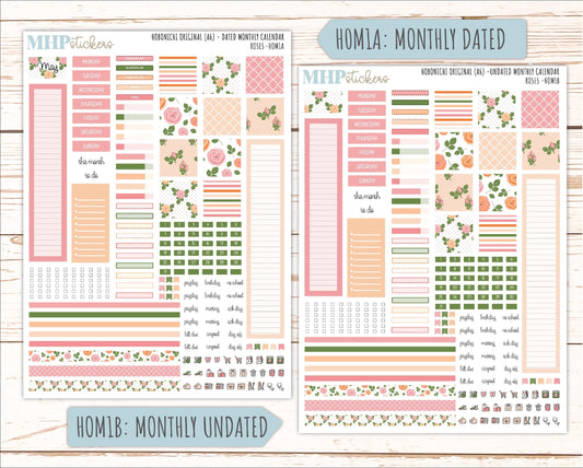 MAY 2026 Stickers for Hobonichi Techo Original. A6 Planners "Roses" || HO