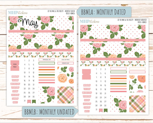 MAY 2026 Stickers for the Mae & Kristy Laurel Denise Planners "Roses" || BB