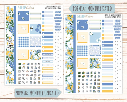 APRIL 2026 Stickers for The Jo, Laurel Denise Planner (Formerly Pop-Up Planner) "Bee's Knees Flowers" || POP