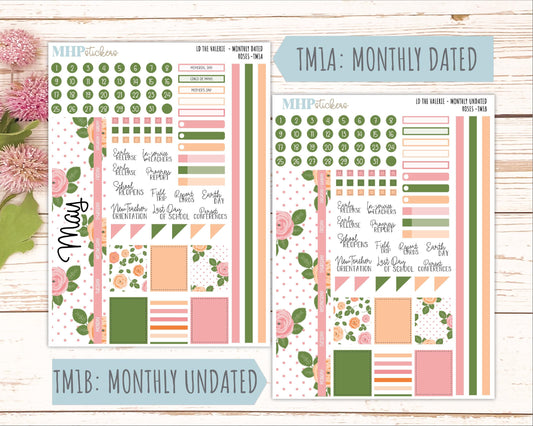 MAY Stickers for The Valerie Laurel Denise Planner "Roses" || TC