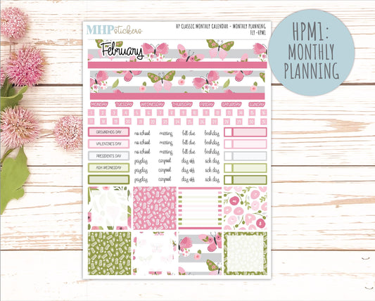 FEBRUARY Stickers for Happy Planner Classic Horizontal Layout. 2026 Collection. "Fly" || HPH
