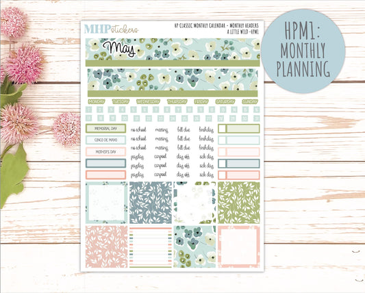 MAY Stickers for Happy Planner Classic Horizontal Layout. 2026 Collection. "A Little Wild" || HPH