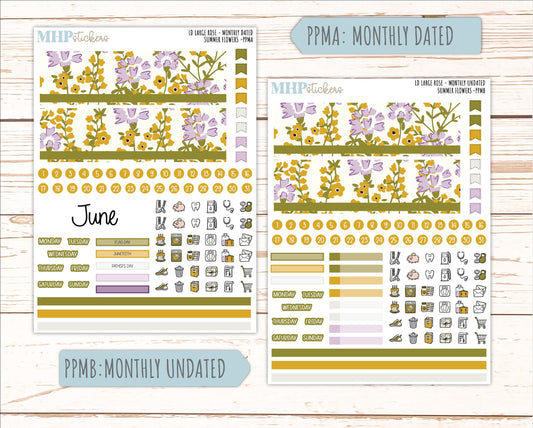 JUNE 2026 Stickers for the Large Rose Laurel Denise Planner. "Summer Flowers" || PP