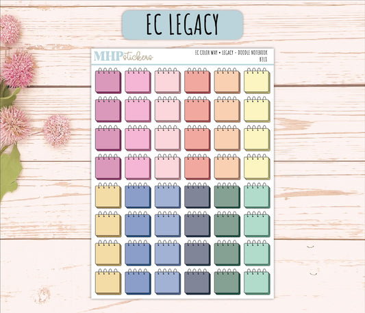 Notebook Doodle Planner Stickers. EC Color Way || B318