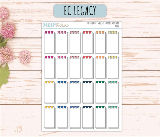 Notepad Doodle Planner Stickers. EC Color Way || B333