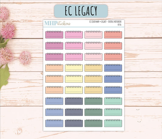 Notebook Doodle Planner Stickers. EC Color Way || B336