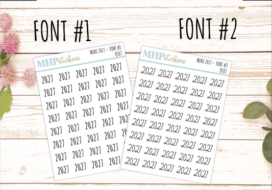 Small 2027 Year Stickers for Bullet Journals and Planners || Q182