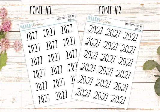 2027 Large Year Stickers for Planners. || H595