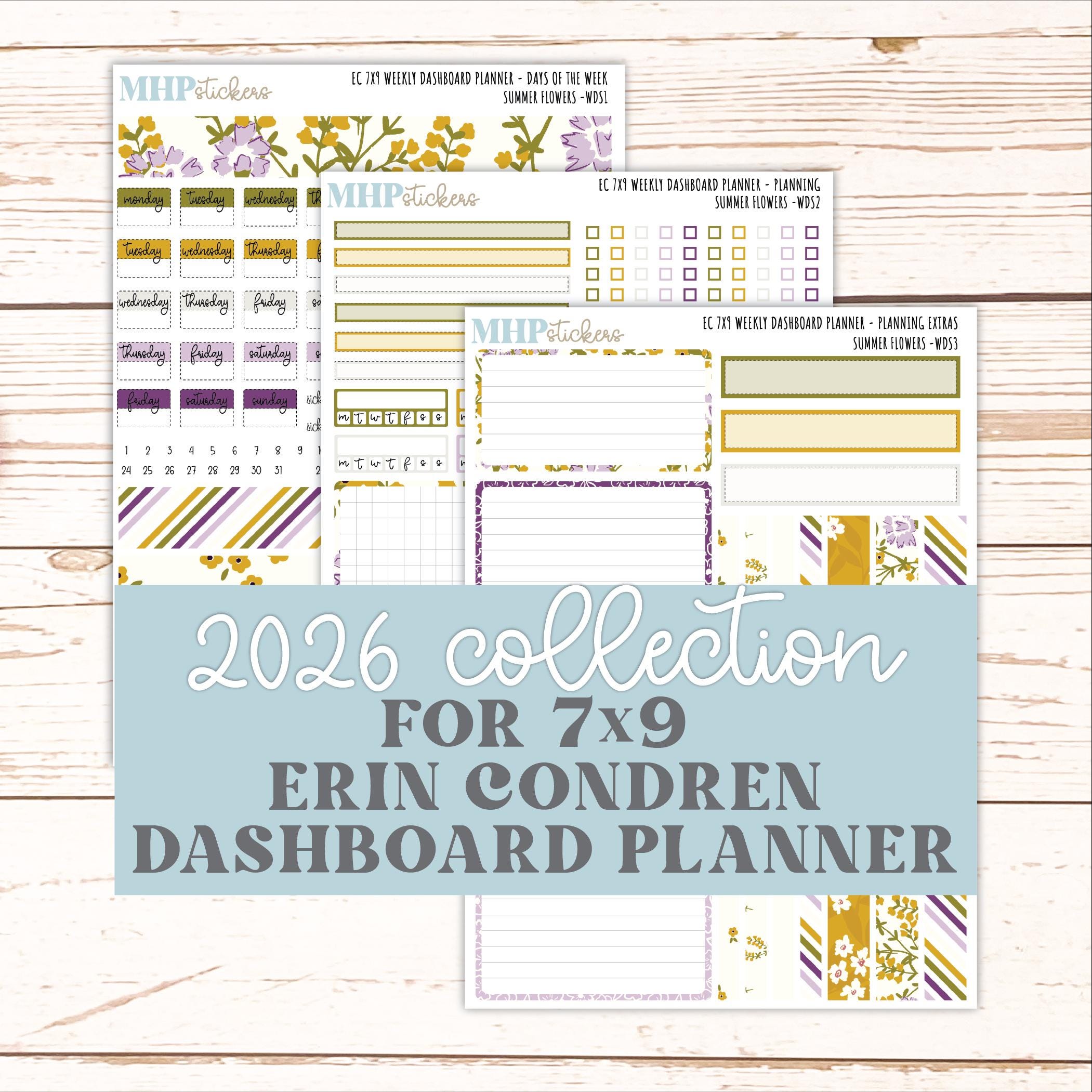 JUNE Weekly Dashboard Kit for 7x9 Erin Condren Planners. 2026 Collecti ...