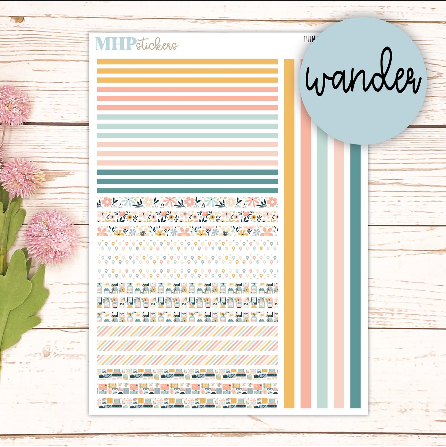 Thin Washi for Laurel Denise Planners. Planner Stickers JUNE '26 || LD406