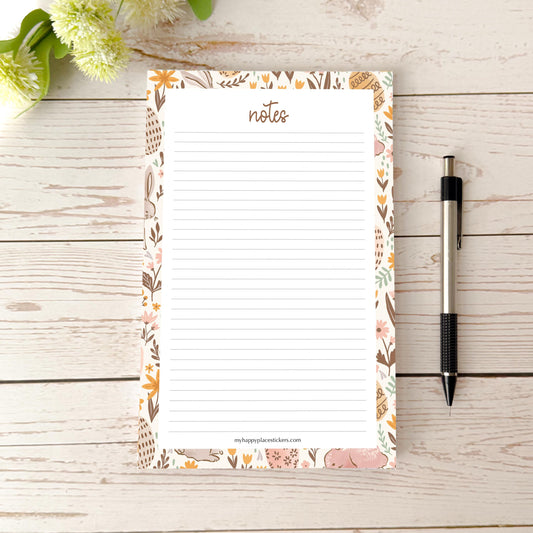 Lined Tear-Off Notepads. Personalized Notepad. "Easter Garden" || NP
