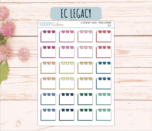 Clipboard Doodle Planner Stickers. EC Color Way || B323