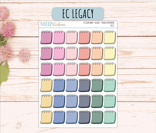Notebook Doodle Planner Stickers. EC Color Way || B322