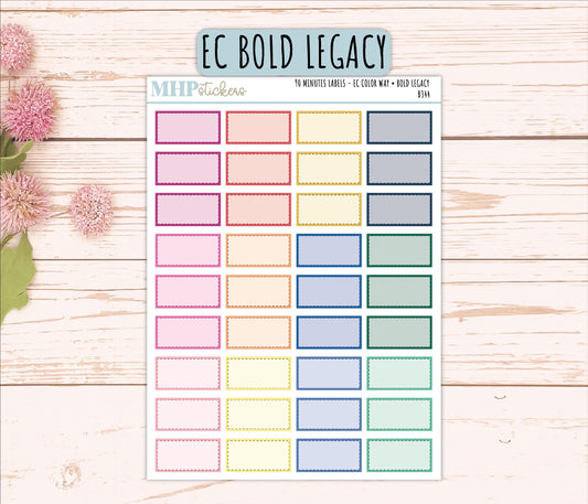 90 Minutes Labels for EC Planners. EC Color Way || B344