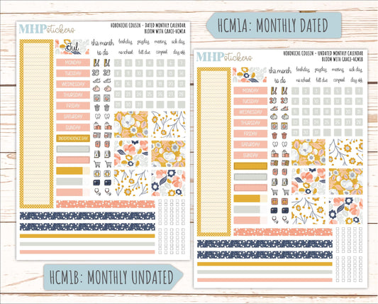 JULY 2026 Stickers for Hobonichi Cousin. A5 Planners "Bloom with Grace" || HC