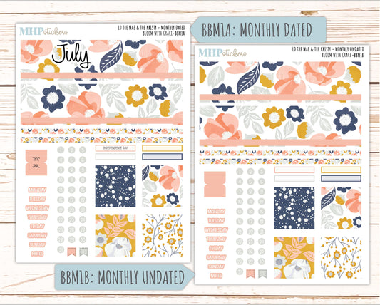 JULY 2026 Stickers for the Mae & Kristy Laurel Denise Planners "Bloom with Grace" || BB