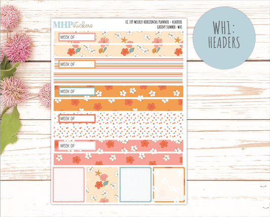 AUGUST Weekly Horizontal Planning Kit for 7x9 Erin Condren Planners. 2026 Collection "Groovy Summer " || ECWH