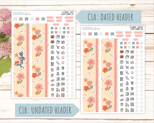 AUGUST 2026 Stickers for The Carmen Laurel Denise Planner "Groovy Summer" || C