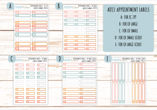 Basic Labels & Habit Trackers. ADD-Ons for Monthly Kits "Groovy Summer" || AOBL