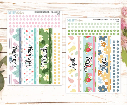 2025 Monthly Headers Set for The Valerie Laurel Denise Planners || LD418