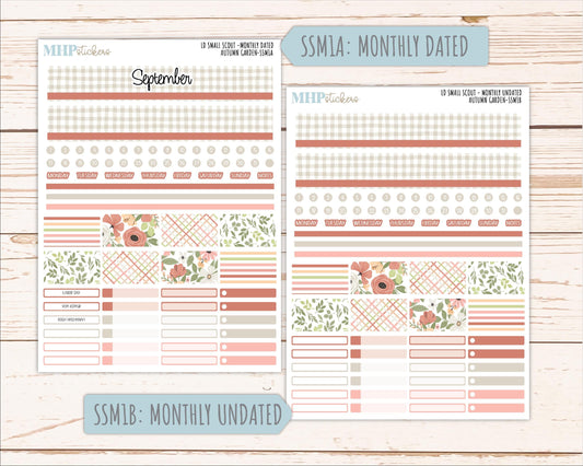 SEPTEMBER 2026 Stickers for the Small Scout Planner. For Laurel Denise Planners. "Autumn Garden" ||SS