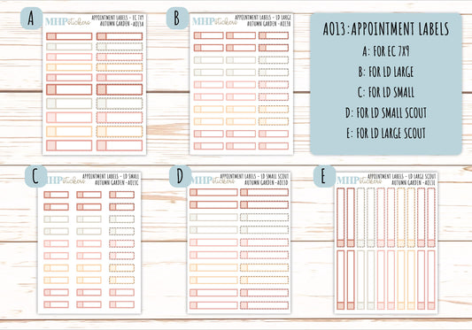 Basic Labels & Habit Trackers. ADD-On's for Monthly Kits "Autumn Garden" || AOBL