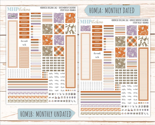 OCTOBER 2026 Stickers for Hobonichi Techo Original. A6 Planners "Spooky Night" || HO