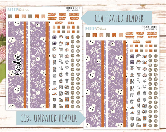 OCTOBER 2026 Stickers for The Carmen Laurel Denise Planner "Spooky Night" || C