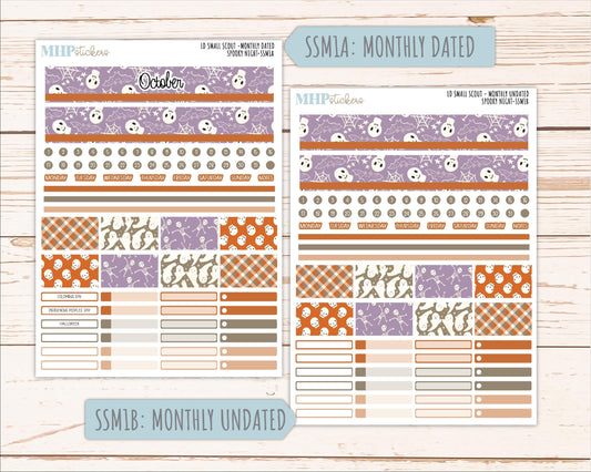 OCTOBER 2026 Stickers for the Small Scout Planner. For Laurel Denise Planners. "Spooky Night" ||SS