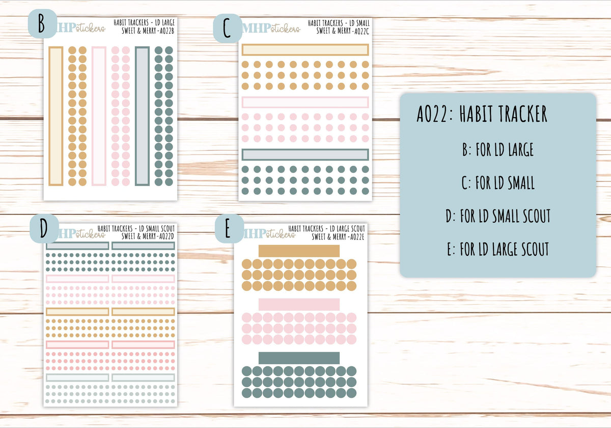 Basic Labels & Habit Trackers. Add-ons for Monthly Kits "Sweet and Merry" || AOBL