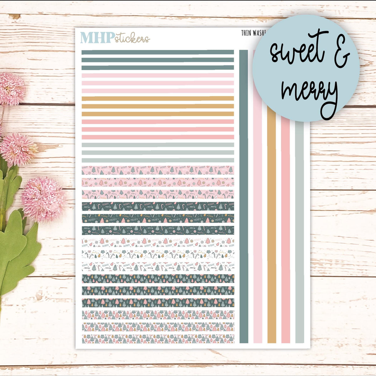 Thin Washi for Laurel Denise Planners. Planner Stickers DECEMBER '26 || LD406