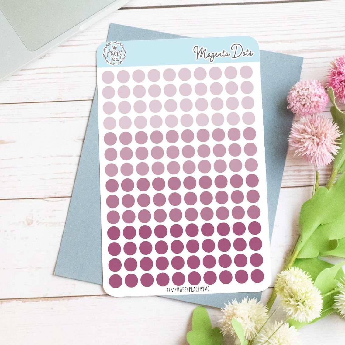 Magenta Dots Planner Stickers for Bullet Journals, Planners and College Planner Sticker || H511-MGT