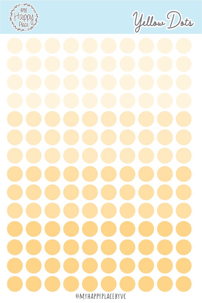 Yellow Dots Planner Stickers for Bullet Journals, Planners and College Planner Sticker || H511-YLW