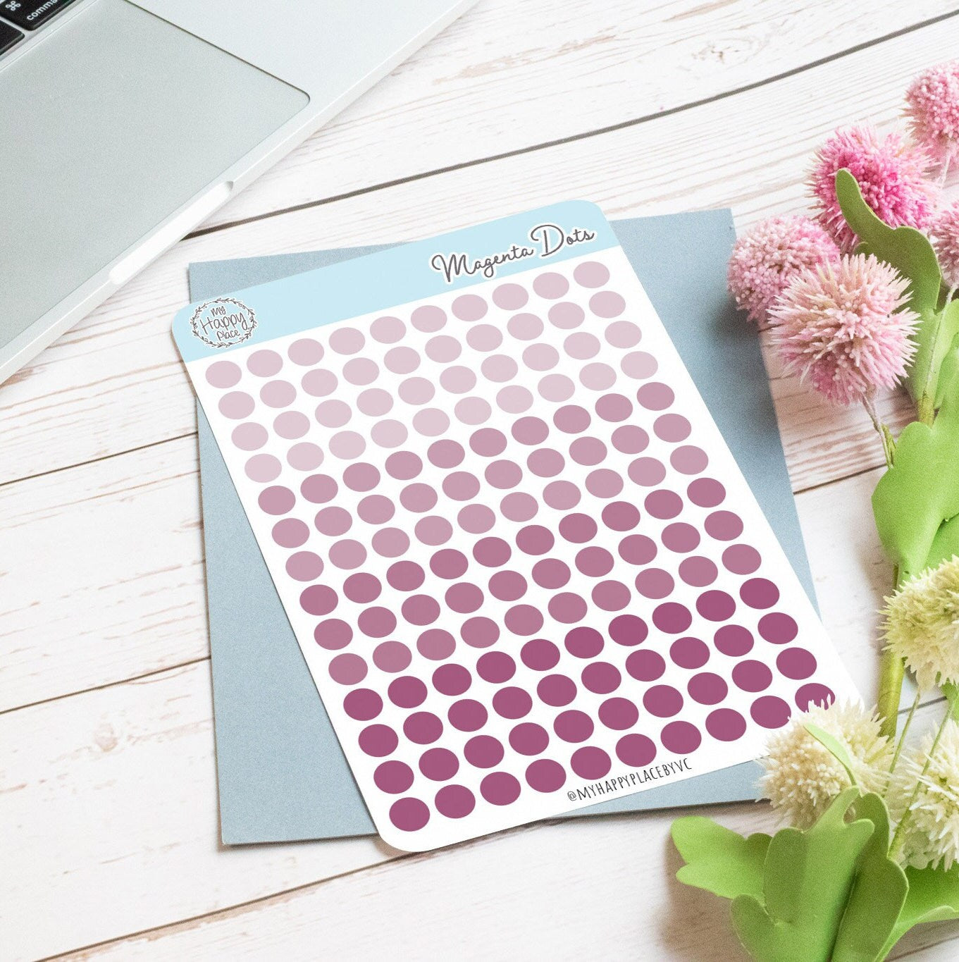 Magenta Dots Planner Stickers for Bullet Journals, Planners and College Planner Sticker || H511-MGT